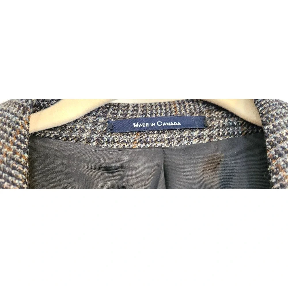 Jos. A. Bank Mens Jacket Blazer 41R 100% Wool Sport Coat Gray Herringbone